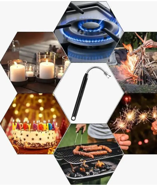Easy mart’s 360 Degree Flexible Rechargeable Electric Kitchen Lighter for Gas Candle Stove Aluminium Electronic Gas Lighter (Multicolor, Pack of 1)