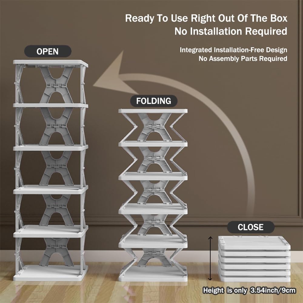 Easy mart’s Multi-Purpose Foldable 6 Layer Shoe Rack for Home | Stylish Indoor Storage Organizer for Home | Easy Installation & Space Saver Shoe Stand.