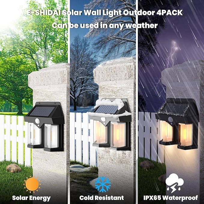 Easy mart's Solar Sensor Light, Motion Light-Operated, Outdoor Waterproof Wall Lamp