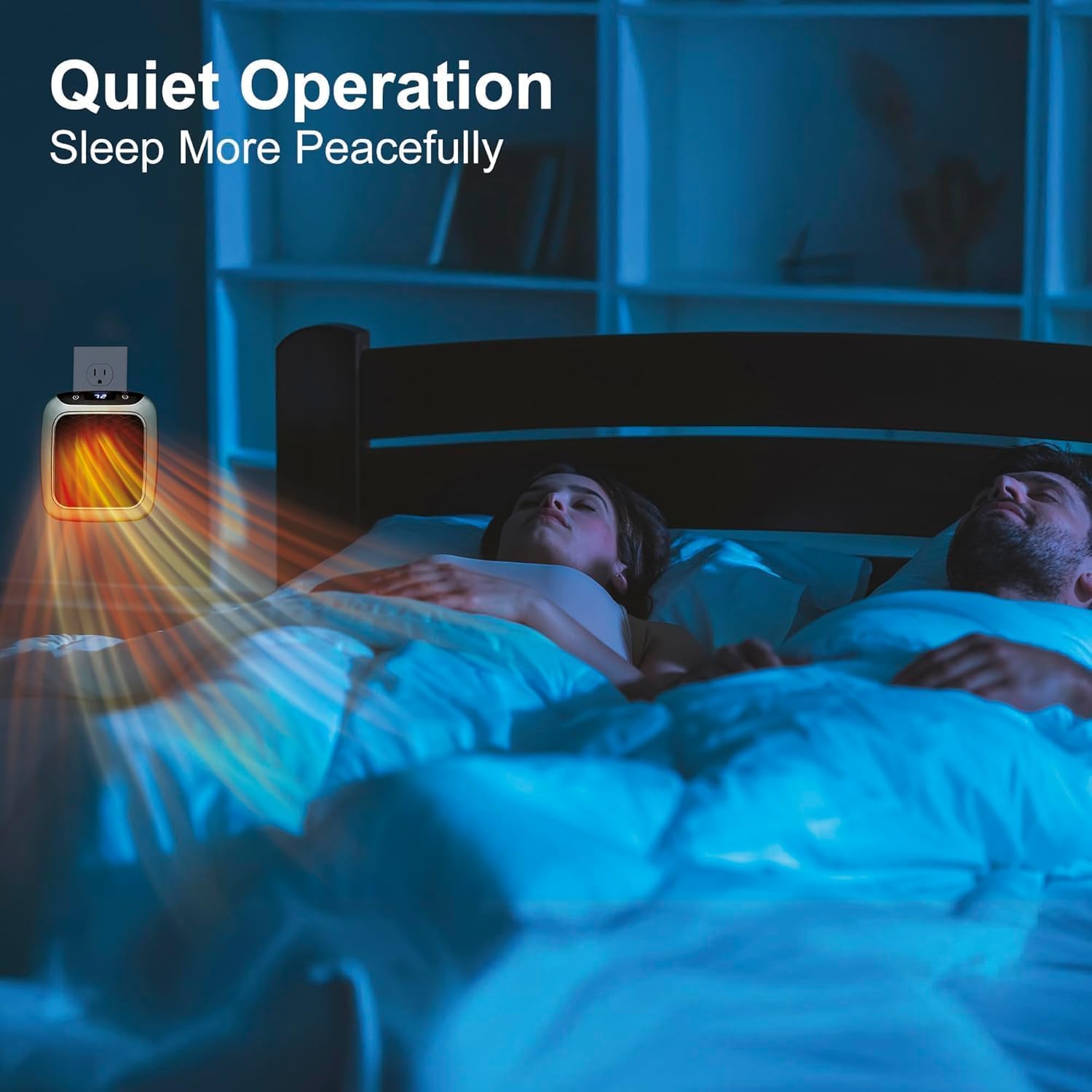 Easy mart’s Convenient Wall Outlet Heater with Adjustable Thermostat Programmable 12 Hour Timer Auto Shut-Off - Mini Ceramic Heater Quiet and Space Saving.