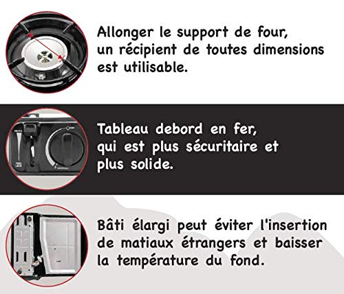 Max Gas Stove MS-2500, Up to 8000 BTU, Camp Stove, with Carrying Case (Red)