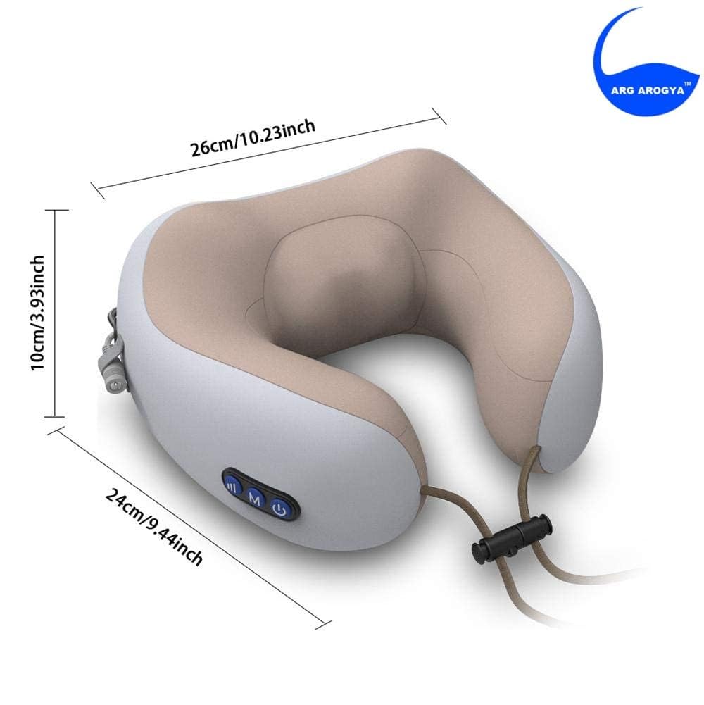 Neck Massager Travel Pillow 3 Speed Intensity Modes Vibration & Deep Kneading Massage For Cervical Pain Relief, Memory Foam Rechargeable Use At Home, Office, Car, Travel