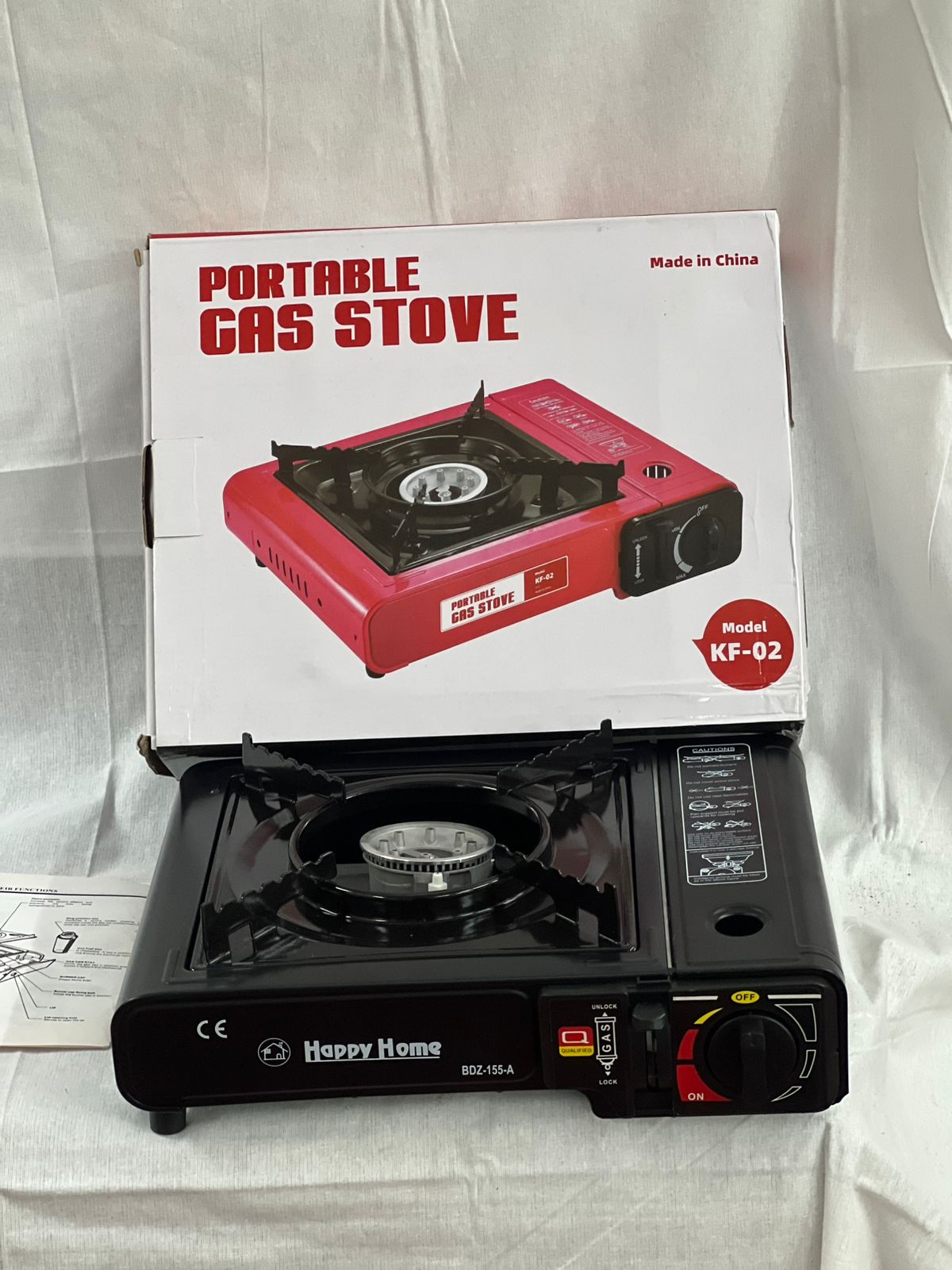 Max Gas Stove MS-2500, Up to 8000 BTU, Camp Stove, with Carrying Case (Red)