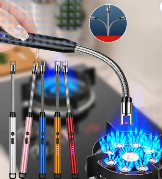 Easy mart’s 360 Degree Flexible Rechargeable Electric Kitchen Lighter for Gas Candle Stove Aluminium Electronic Gas Lighter (Multicolor, Pack of 1)