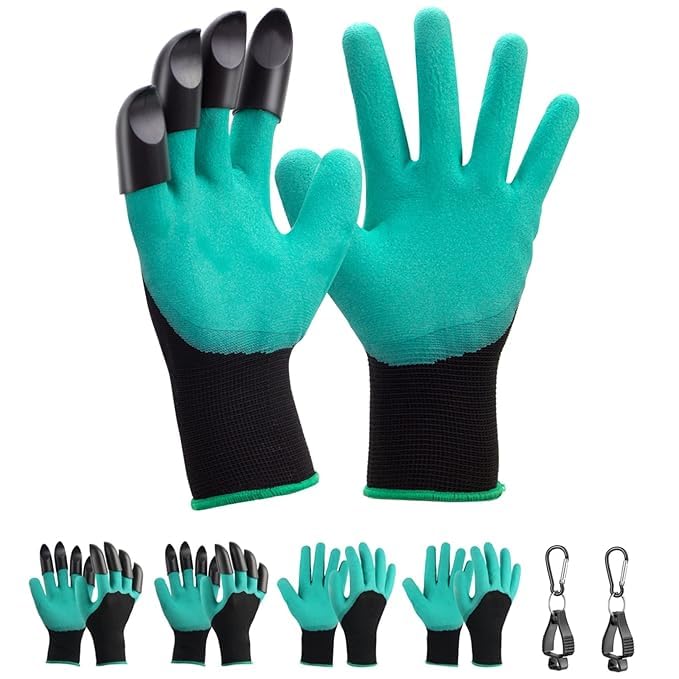 Easy mart’s Claw Gardening Gloves for Planting Breathable Material with Right Hand Fingertips ABS Claws for Digging and Gardening Pair