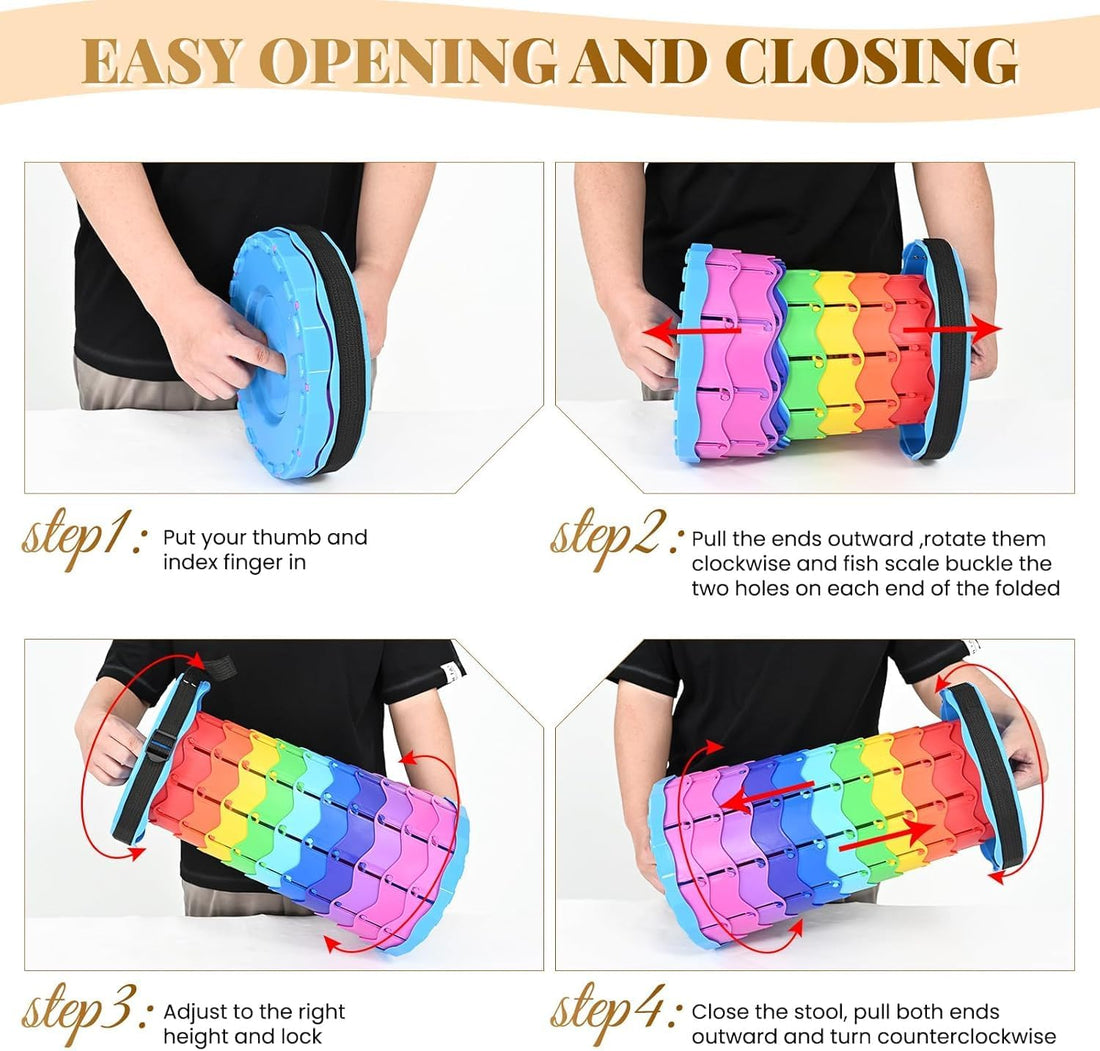 Easy mart’s Folding Stool for Adults & Kids | Heavy-Duty Portable Travel Chair with Carrying Straps | Compact Foldable Seat for Camping, Fishing, Hiking, Outdoor & Indoor Use