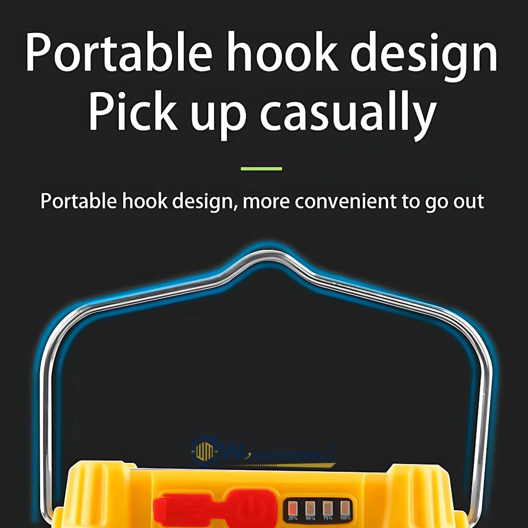 Easy mart’s Solar Powered Rechargeable Emergency Light|Type-C Charging| Upto 10 hrs Working time per Charge| Lantern Torch with 180 Degree Adjustable Head |Flashlight Indoor Outdoor- Yellow