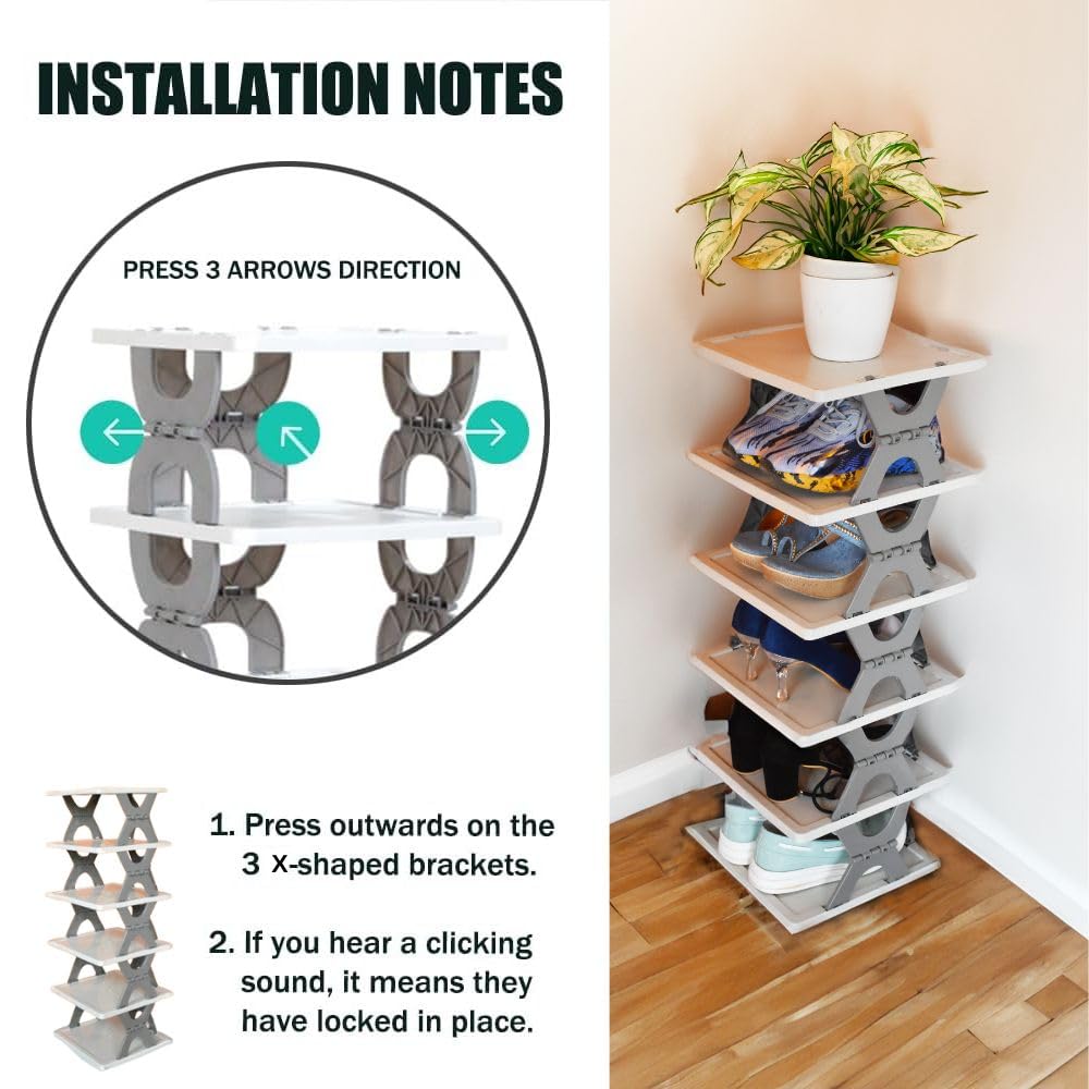 Easy mart’s Multi-Purpose Foldable 6 Layer Shoe Rack for Home | Stylish Indoor Storage Organizer for Home | Easy Installation & Space Saver Shoe Stand.
