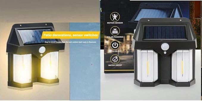 Easy mart's Solar Sensor Light, Motion Light-Operated, Outdoor Waterproof Wall Lamp