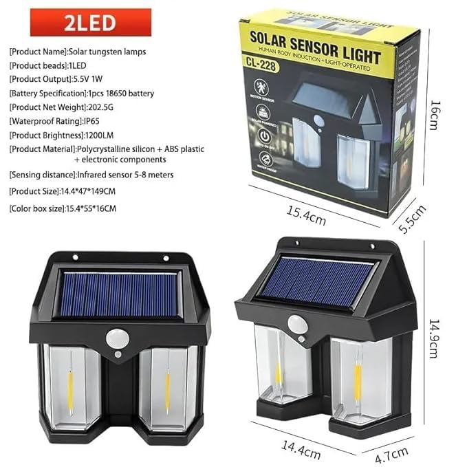 Easy mart's Solar Sensor Light, Motion Light-Operated, Outdoor Waterproof Wall Lamp